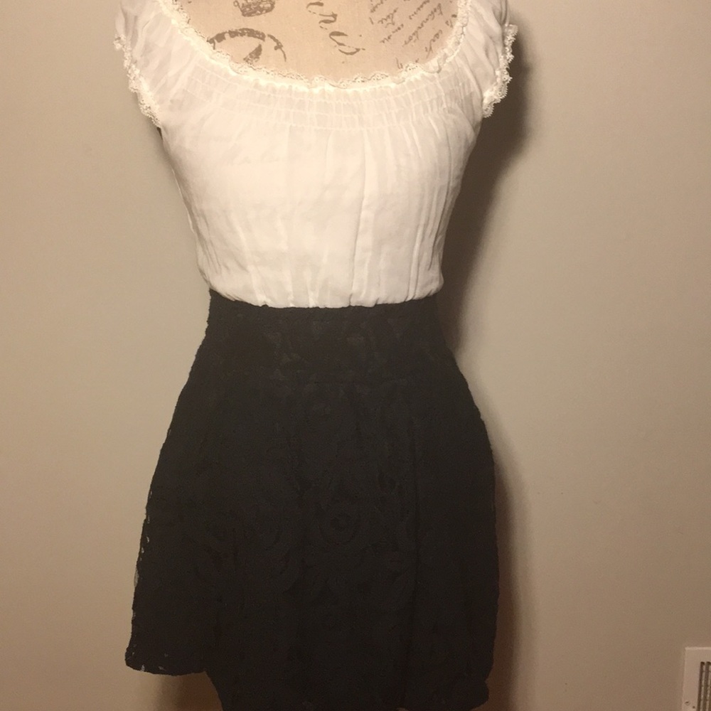 NWOT Free People white & black mini bubble dress 4